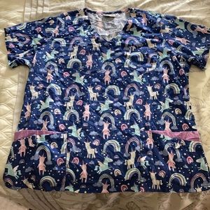 Printed Scrub Top **NEVER WORN**